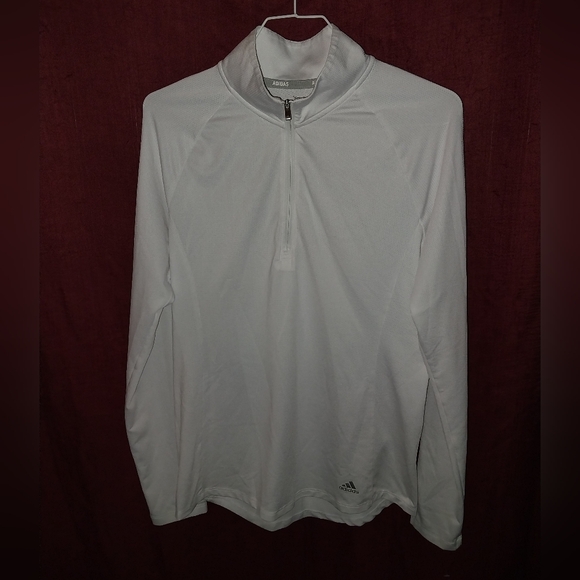 Reebok Gray and Adidas White Quarter-Zip Pullover sz S - Picture 6 of 14